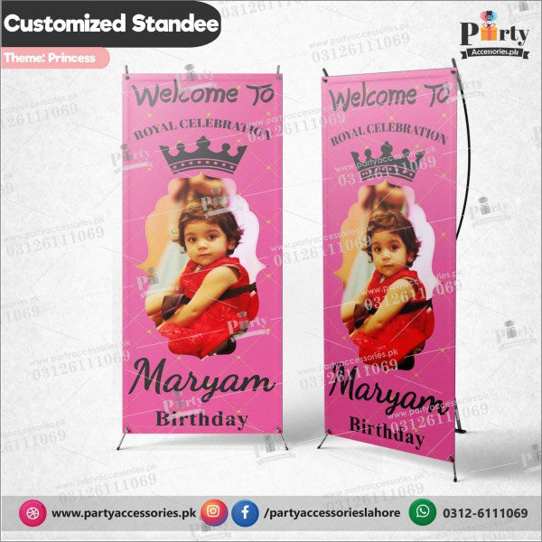 Disney Princess Theme Birthday Party | Customized Welcome Standee for Entrance Decoration