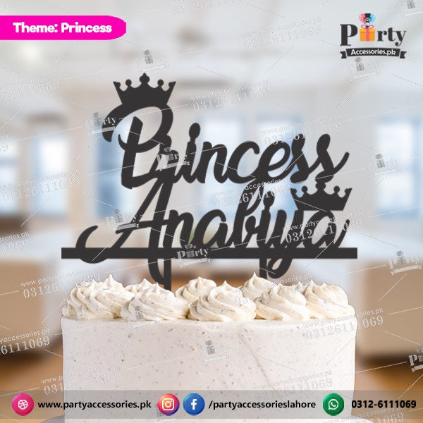 Customized Wooden cqke topper in Princess theme