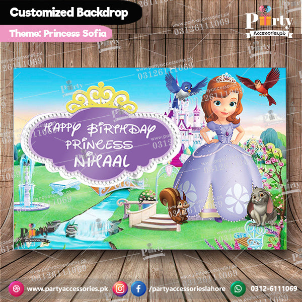 princess sofia theme customized birthday party backdrop