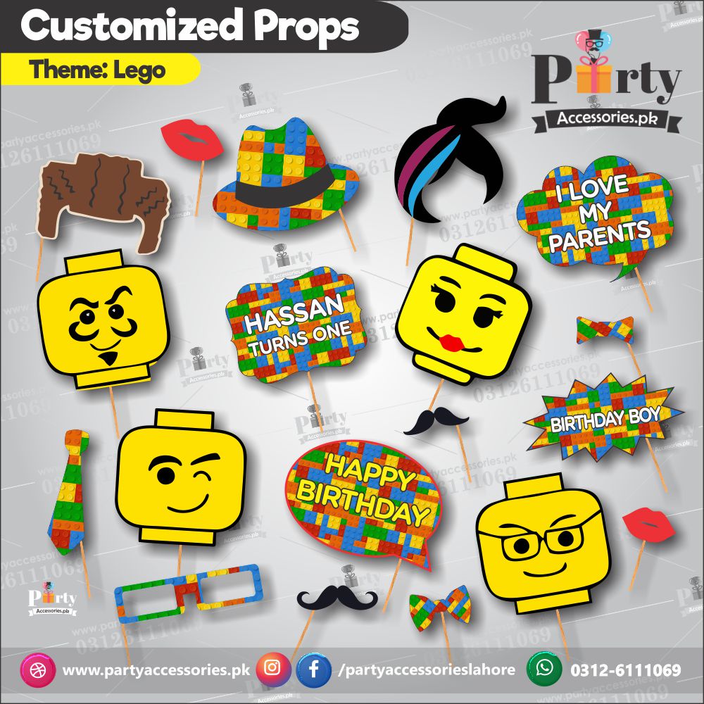 Customized props set for Lego theme birthday party