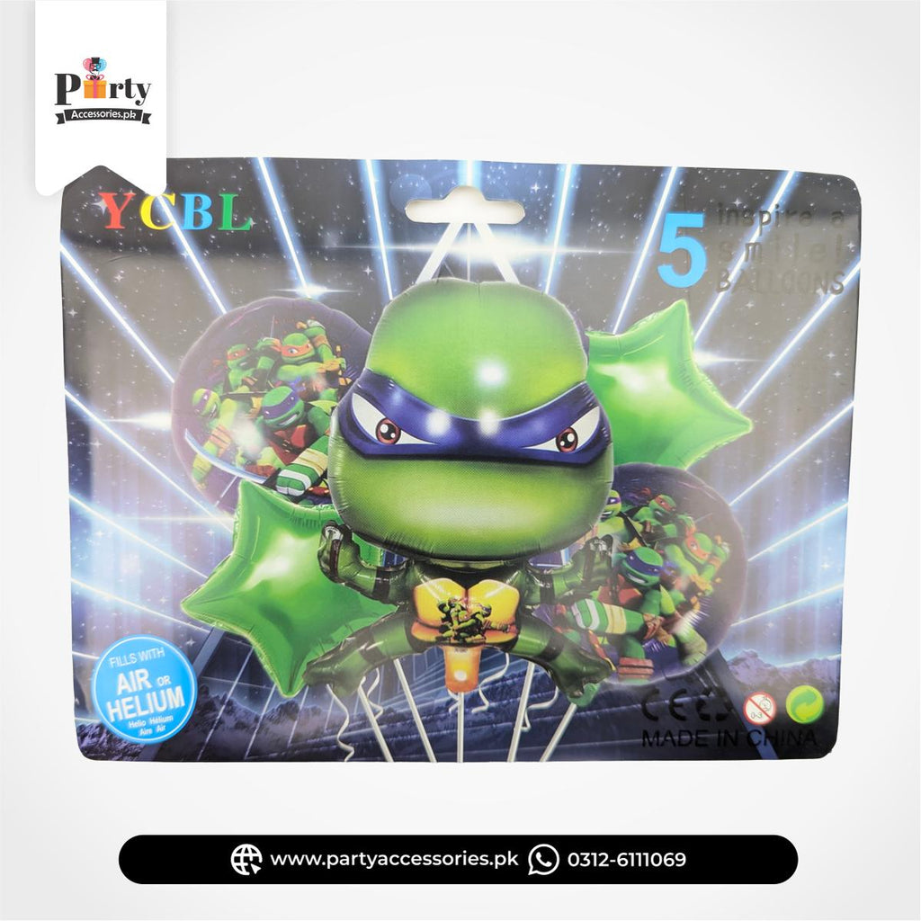 Ninja Turtles Theme Foil Balloons Set 