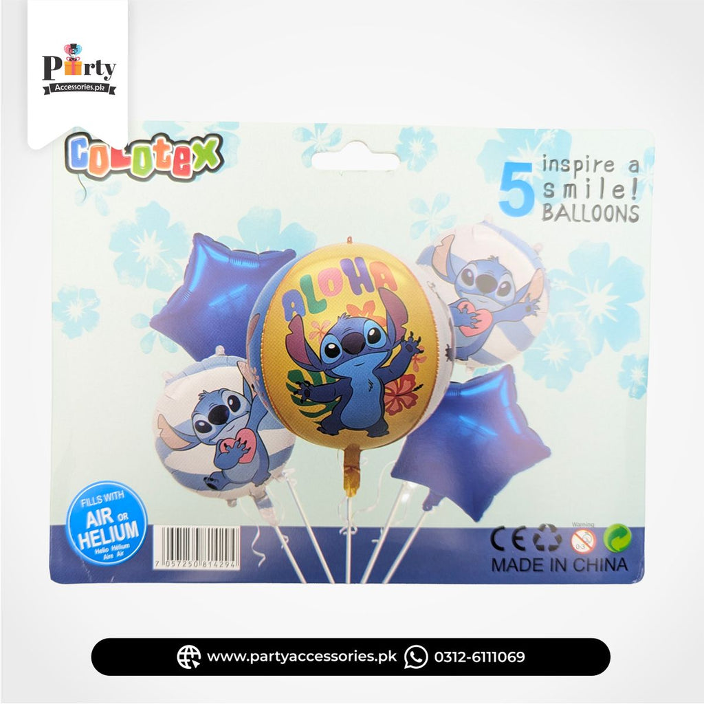 Stitch Theme Foil Balloon Set
