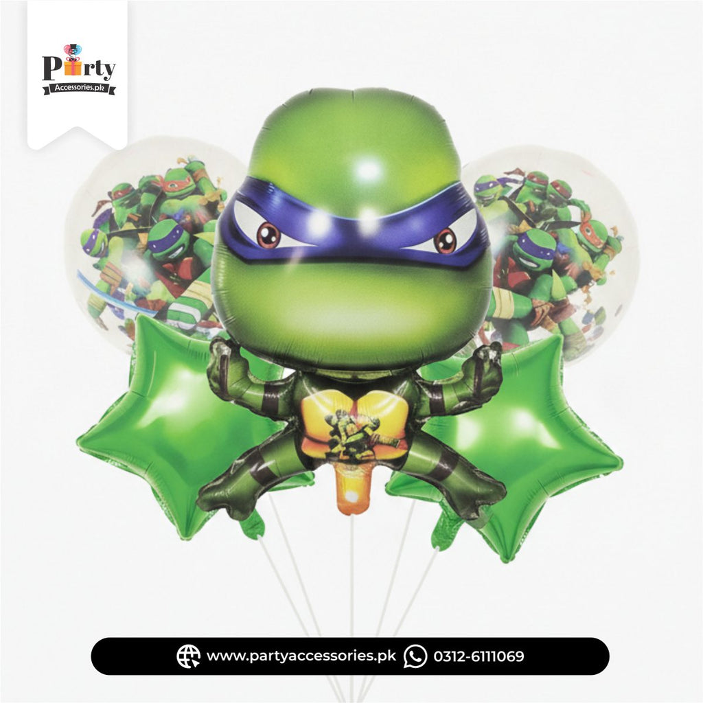 Ninja Turtles Theme Foil Balloons Set 