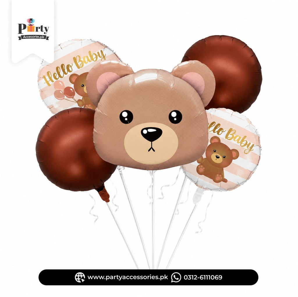 Bear foil balloons set