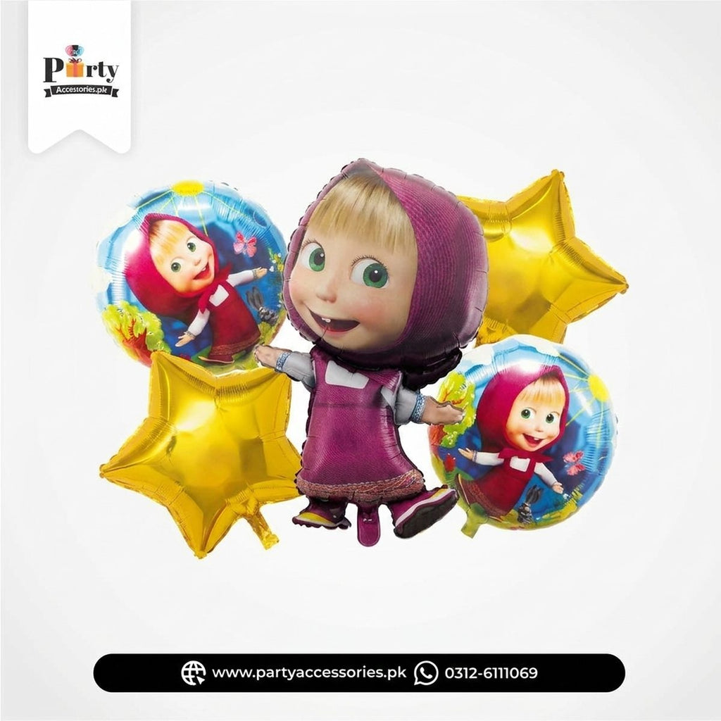 Masha and the Bear theme foil balloons set 