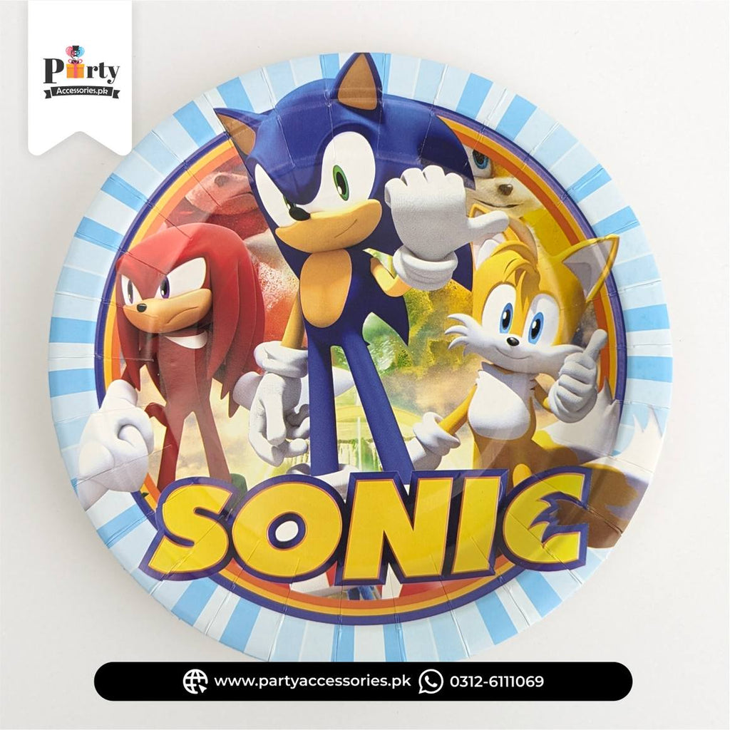 Sonic Theme Disposable Paper Plates