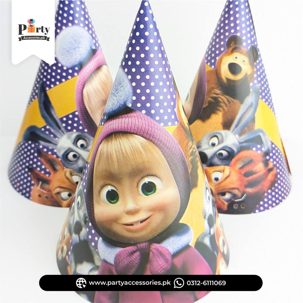 Masha and the Bear Party Cone Caps 