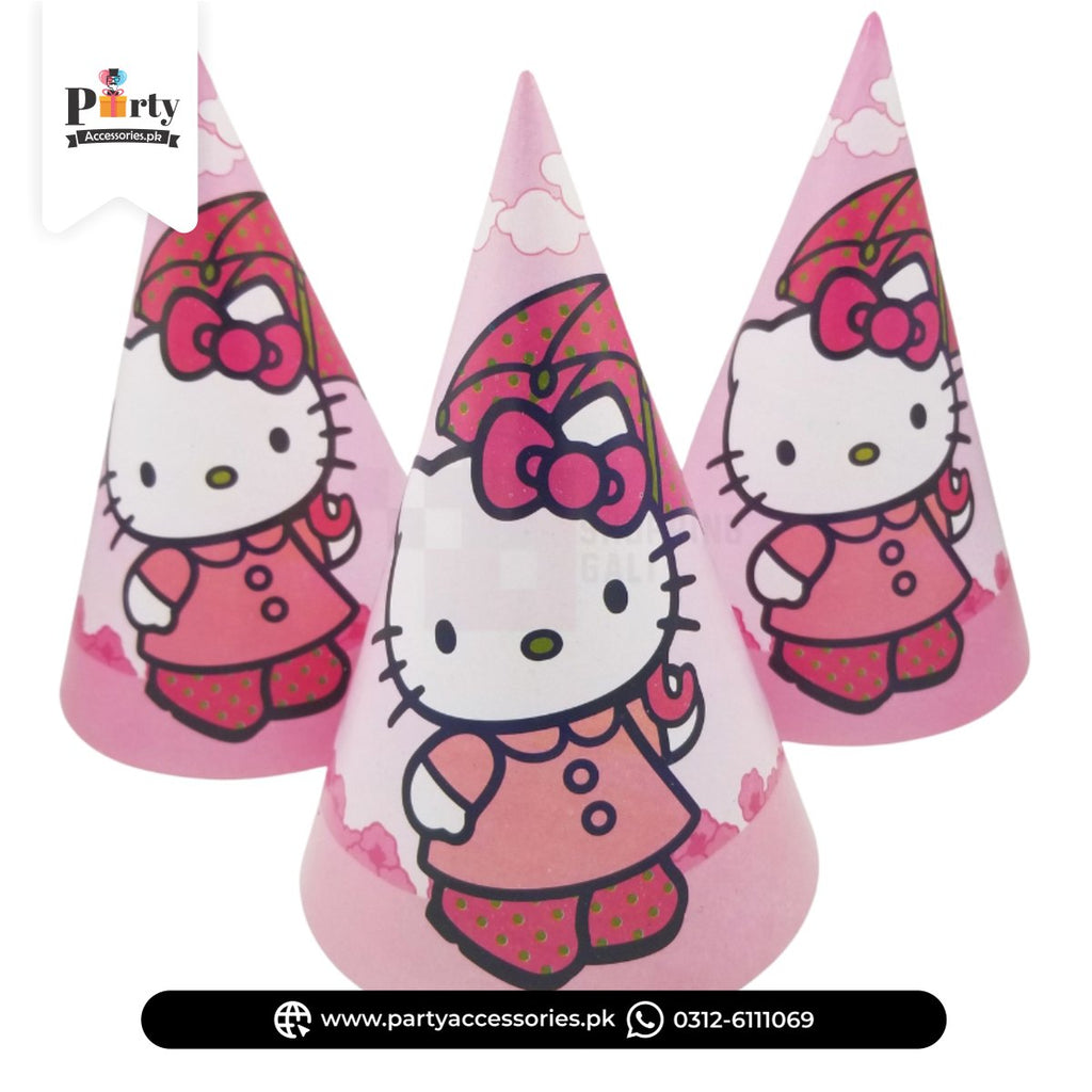 Hello Kitty Theme Party Cone Caps – Fun Birthday Celebration Hats