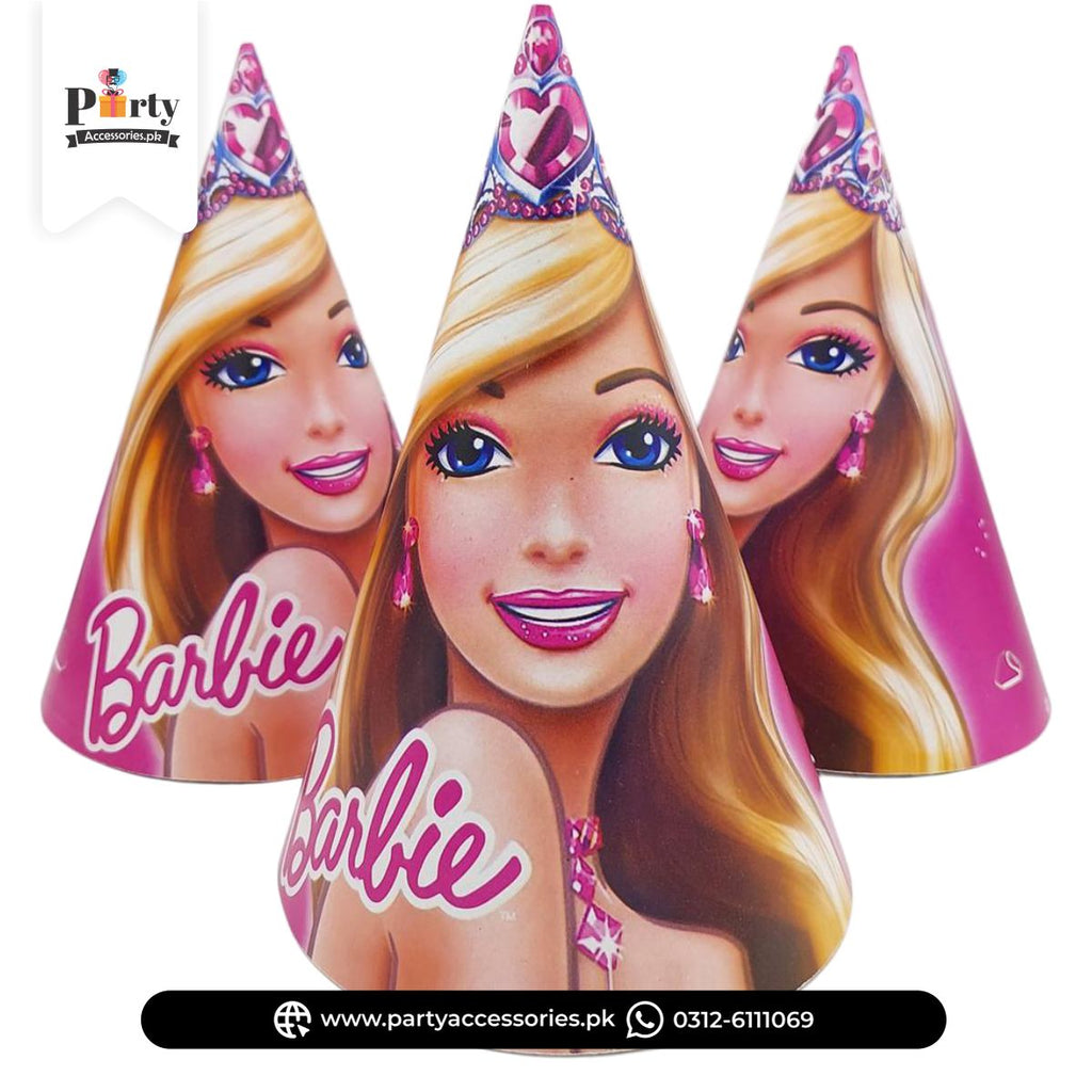 Barbie Theme Party Cone Caps