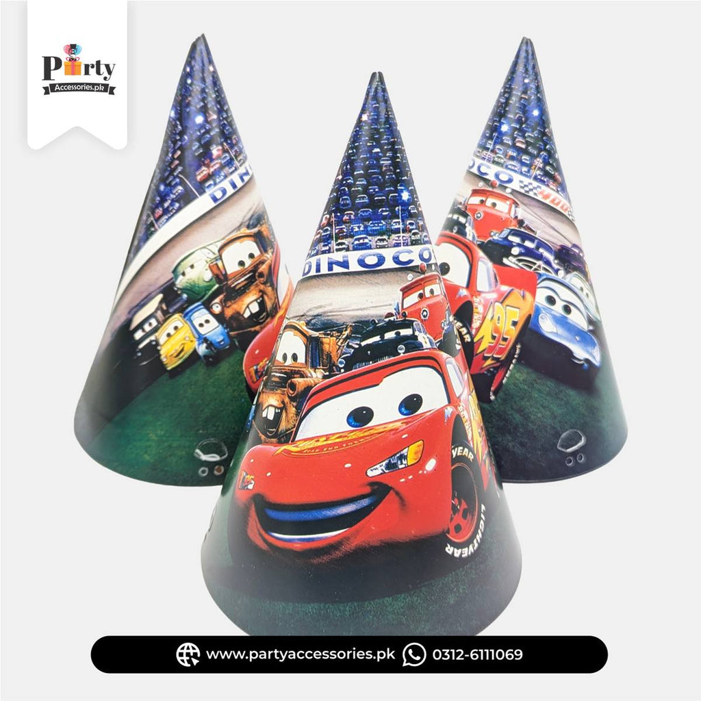 McQueen Theme Party Cone Caps