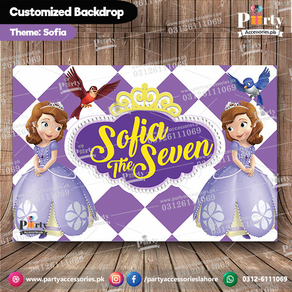 PURPLE COLOR SOFIA THEME BACKDROP FOR WALL DECORATION 