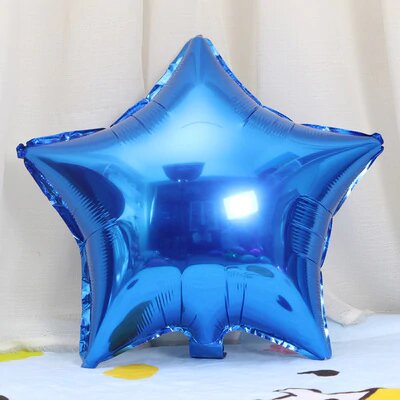 blue foil star in baby sahrk theme