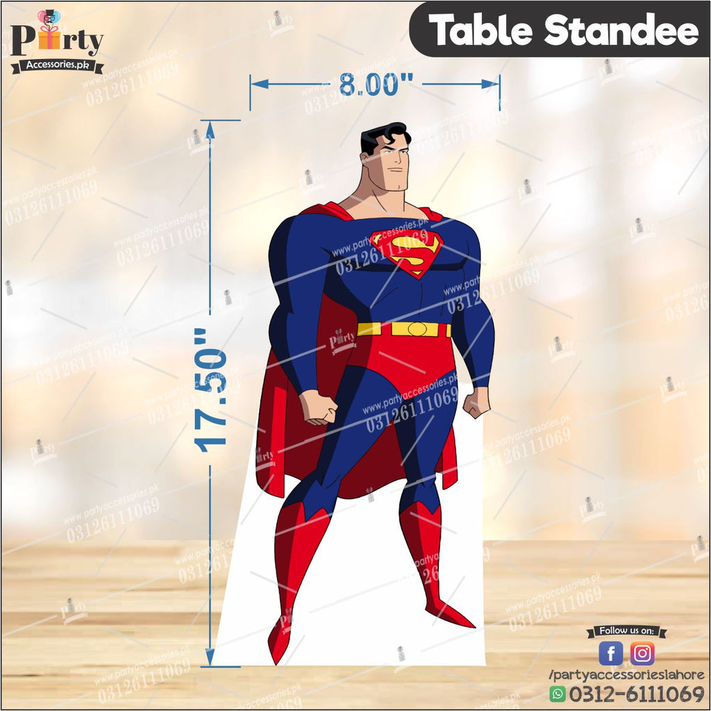 superman theme customized standing character cutout for birthday party 
