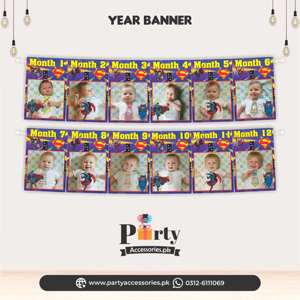 superman theme customizED month wise picture banner 