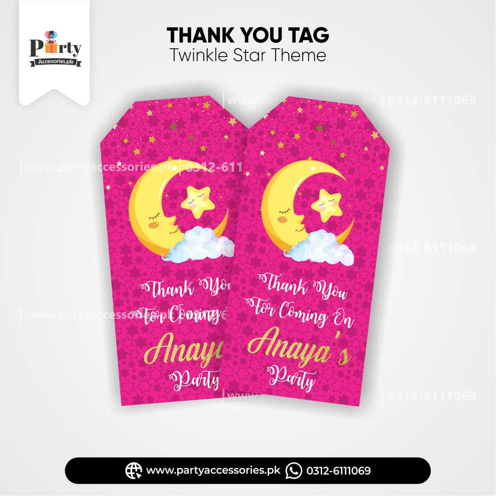Customized Gift / Thank you tags in Twinkle Star Theme