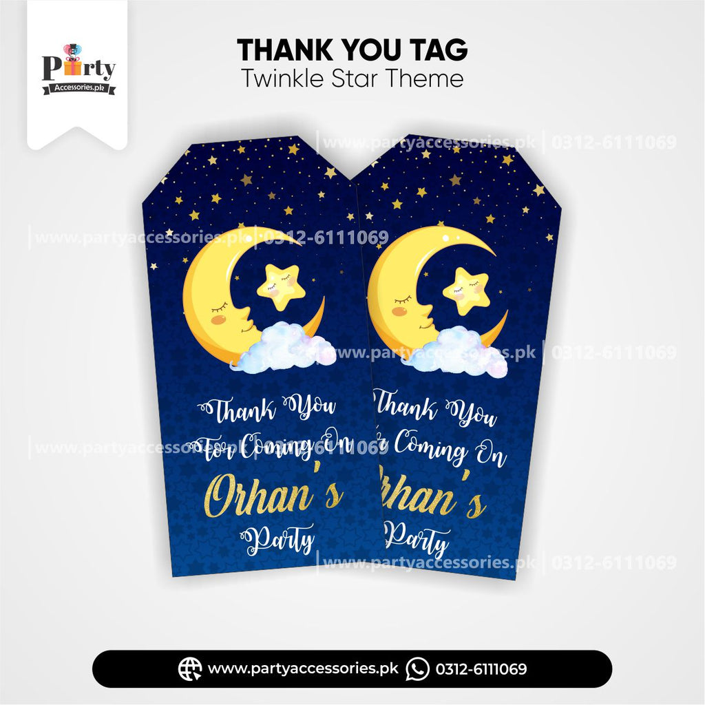 Customized Gift / Thank you tags in Twinkle Star Theme