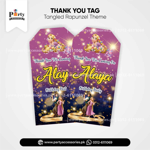 Customized Thank You Tag In Tangled Rapunzel Theme