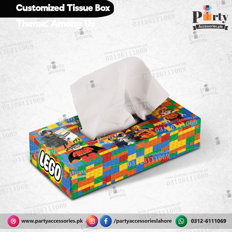 Lego birthday theme Customized Tissue Box cover