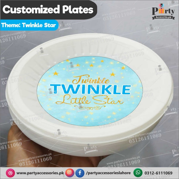 Customized Twinkle Star Theme Disposable Plates with Custom Labels