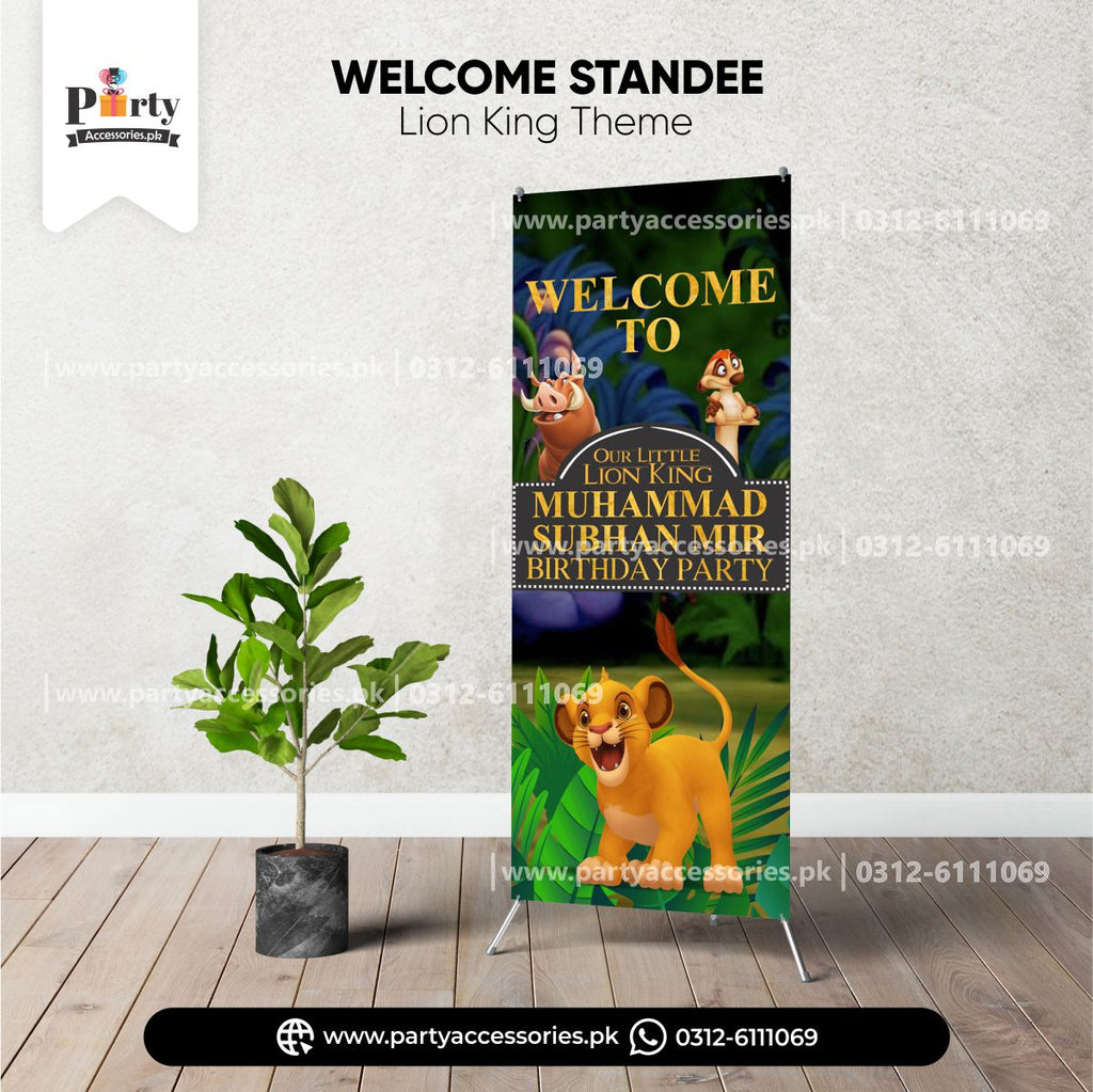 customized welcome standee in lion king theme