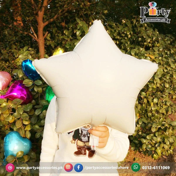 white color Star shape foil balloons for party decoration