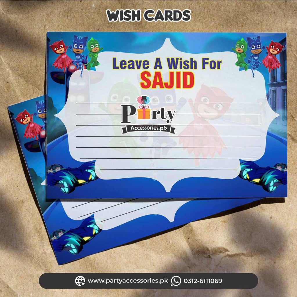 PJ Mask theme table decoration Customized wish cards 