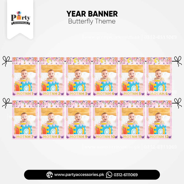 Butterfly Theme Customized Month Wise Year Pictures Banner