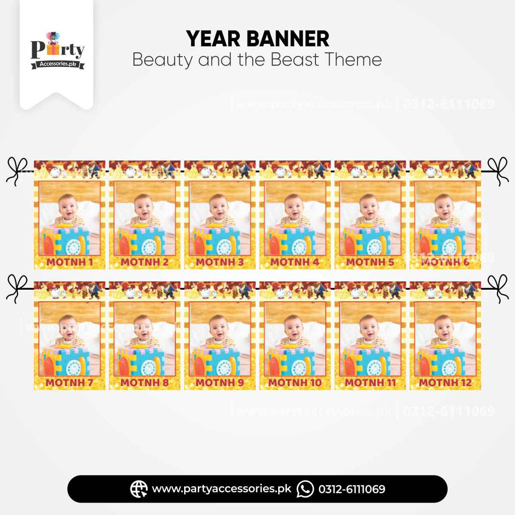 Customized Month Wise Year Pictures Banner in Beauty and the Beast Theme