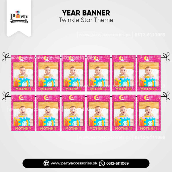 Customized Month Wise Year Pictures Banner In Twinkle Star Theme