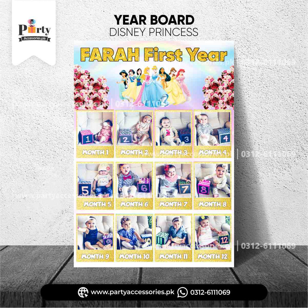 Disney princess customized year board 