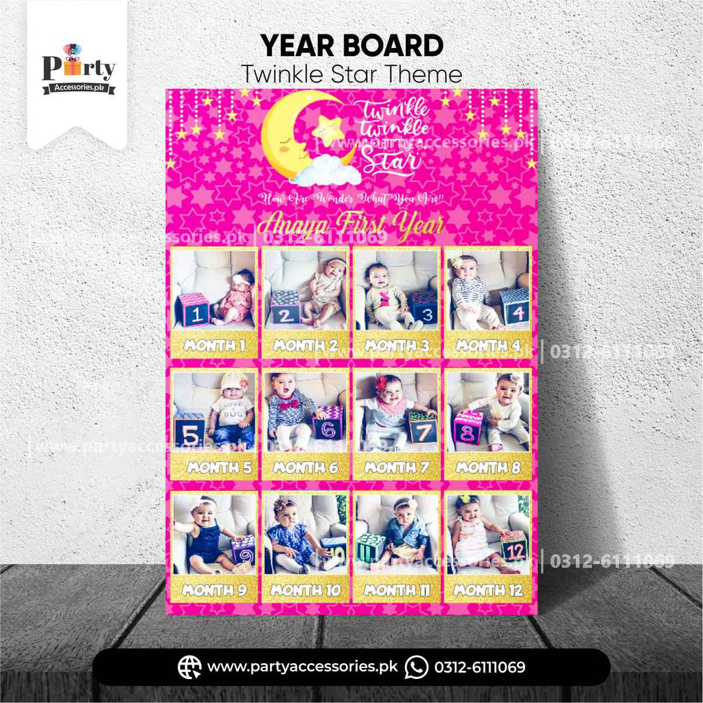 Customized Month wise year Picture board in Twinkle Star Girl Theme