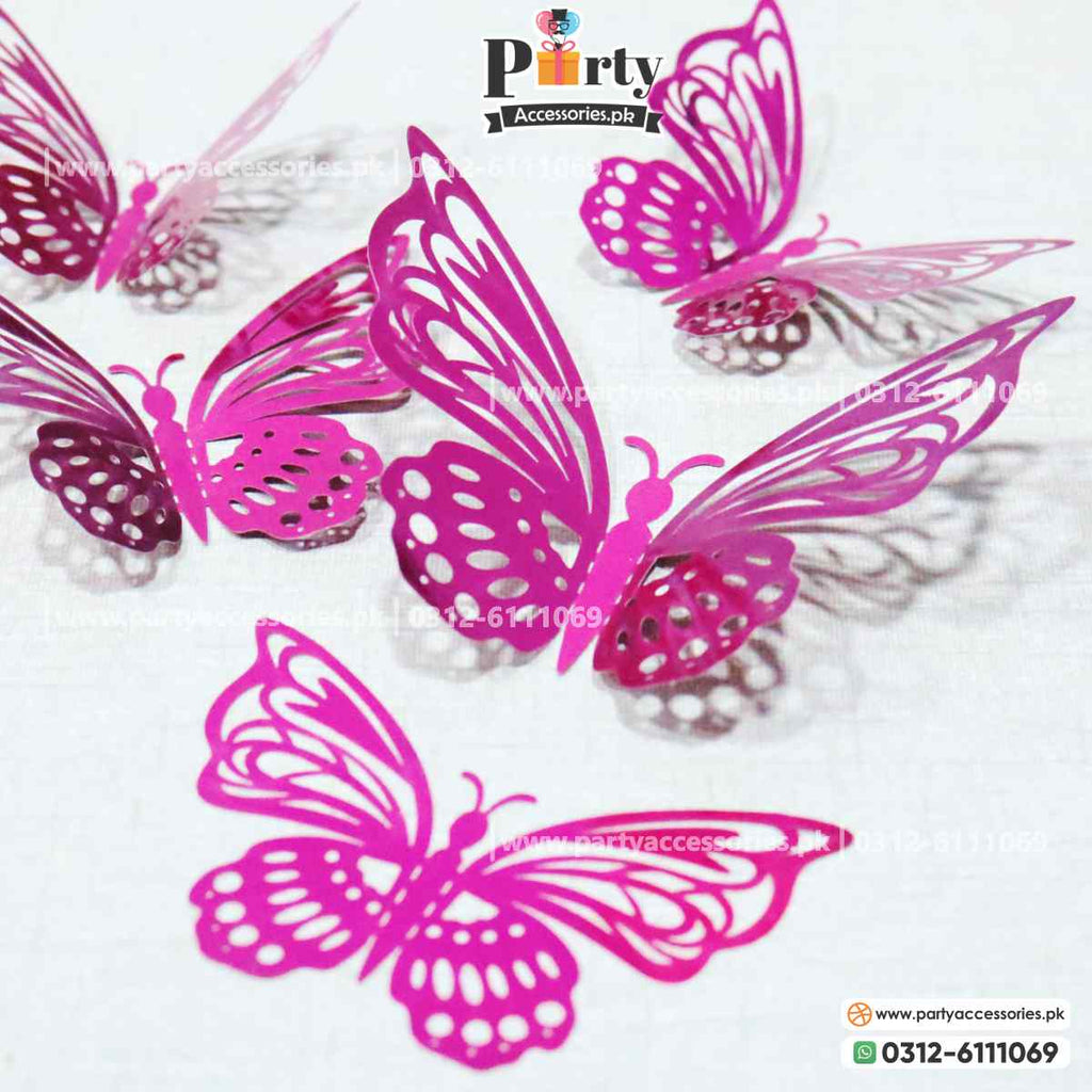 3d butterfly cutout in pink