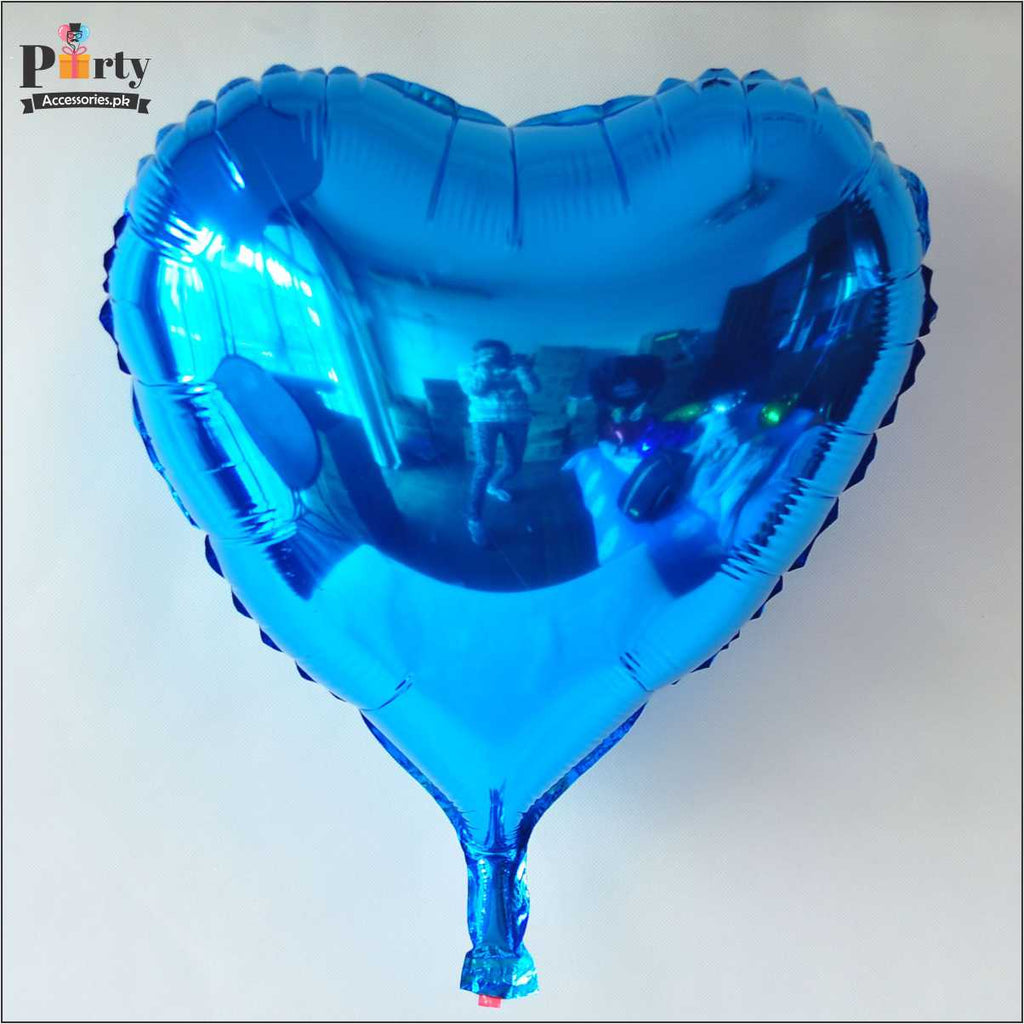 Blue Heart Shape Metallic Foil Balloon