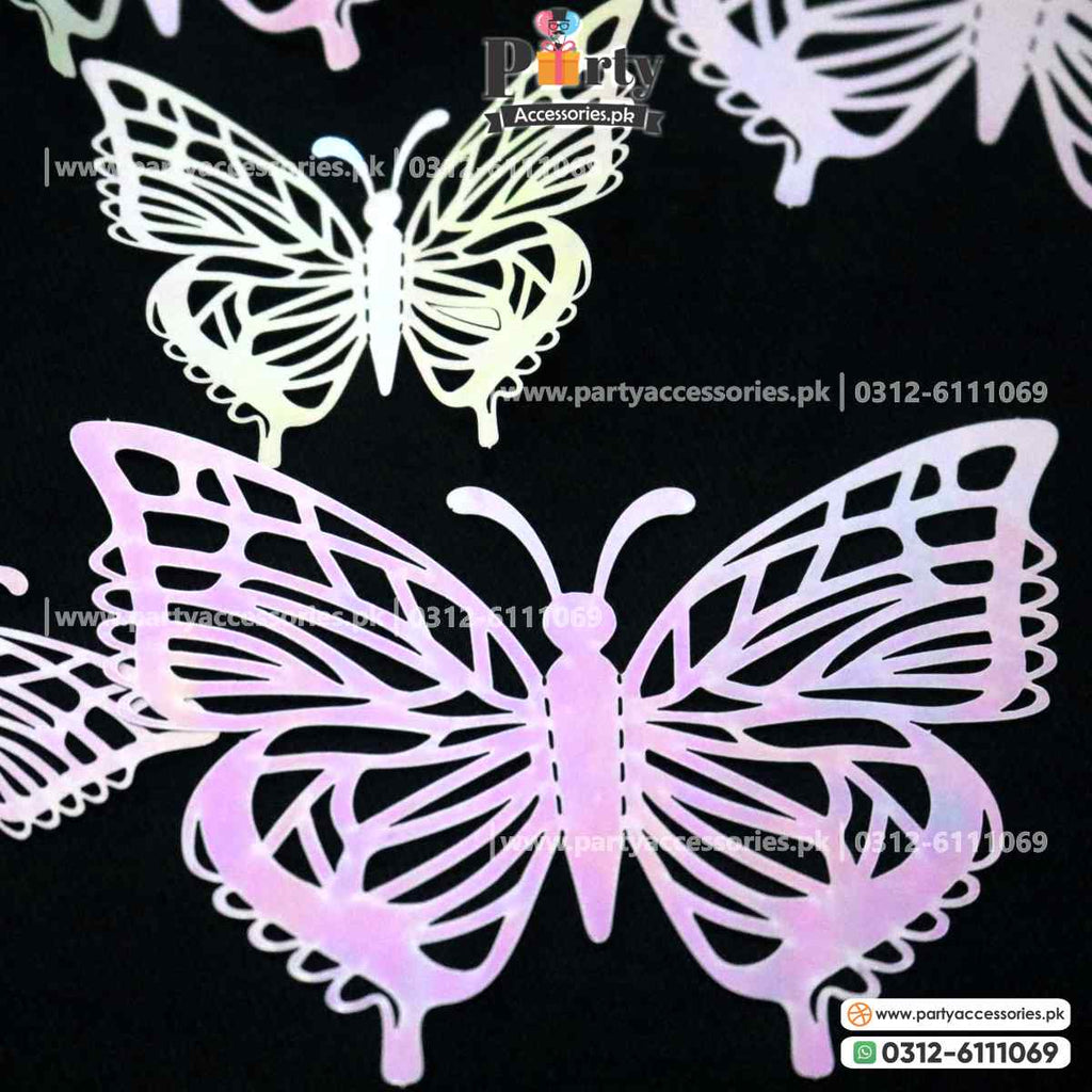 3d butterfly cutout in metallic pink color