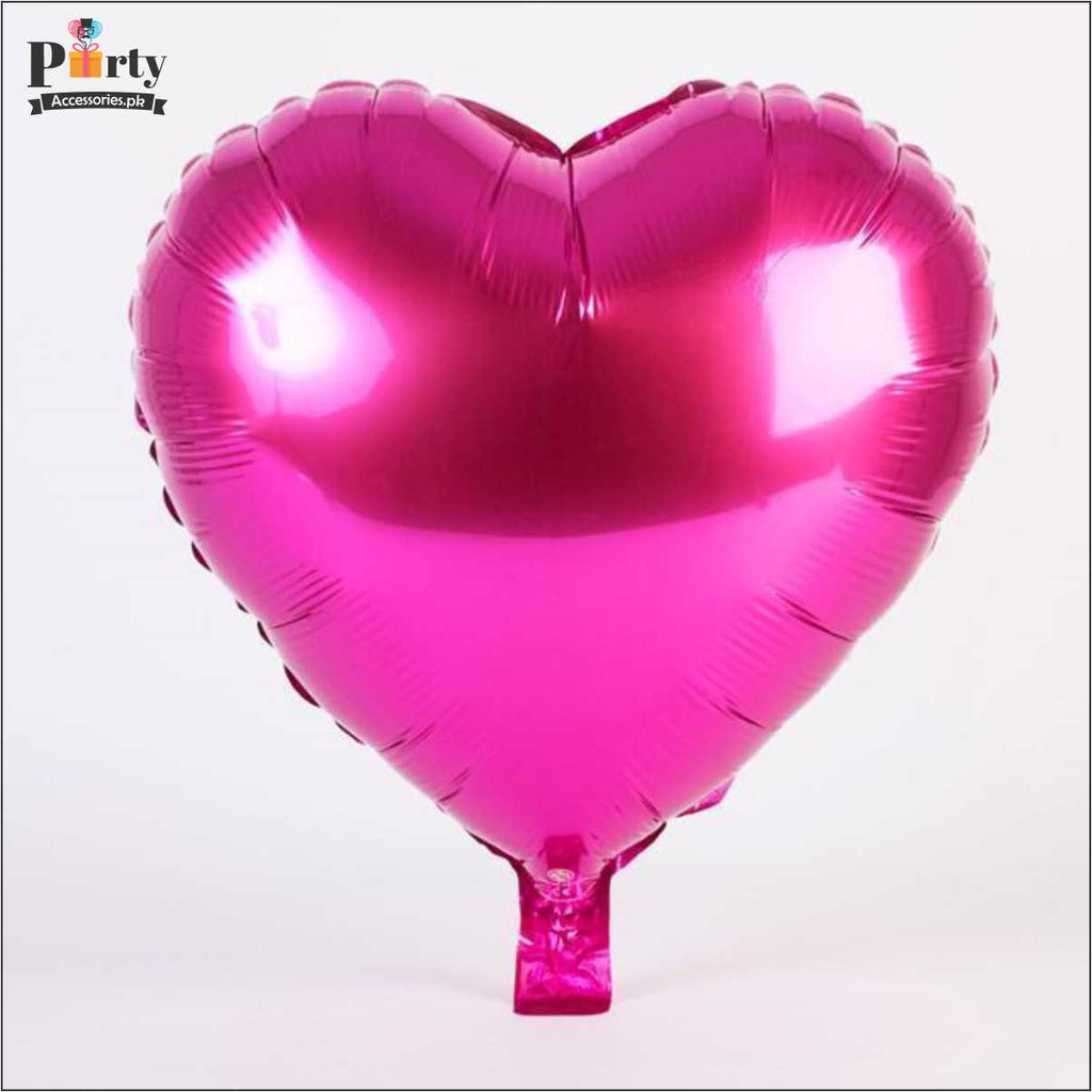 hot pink heart foil balloon