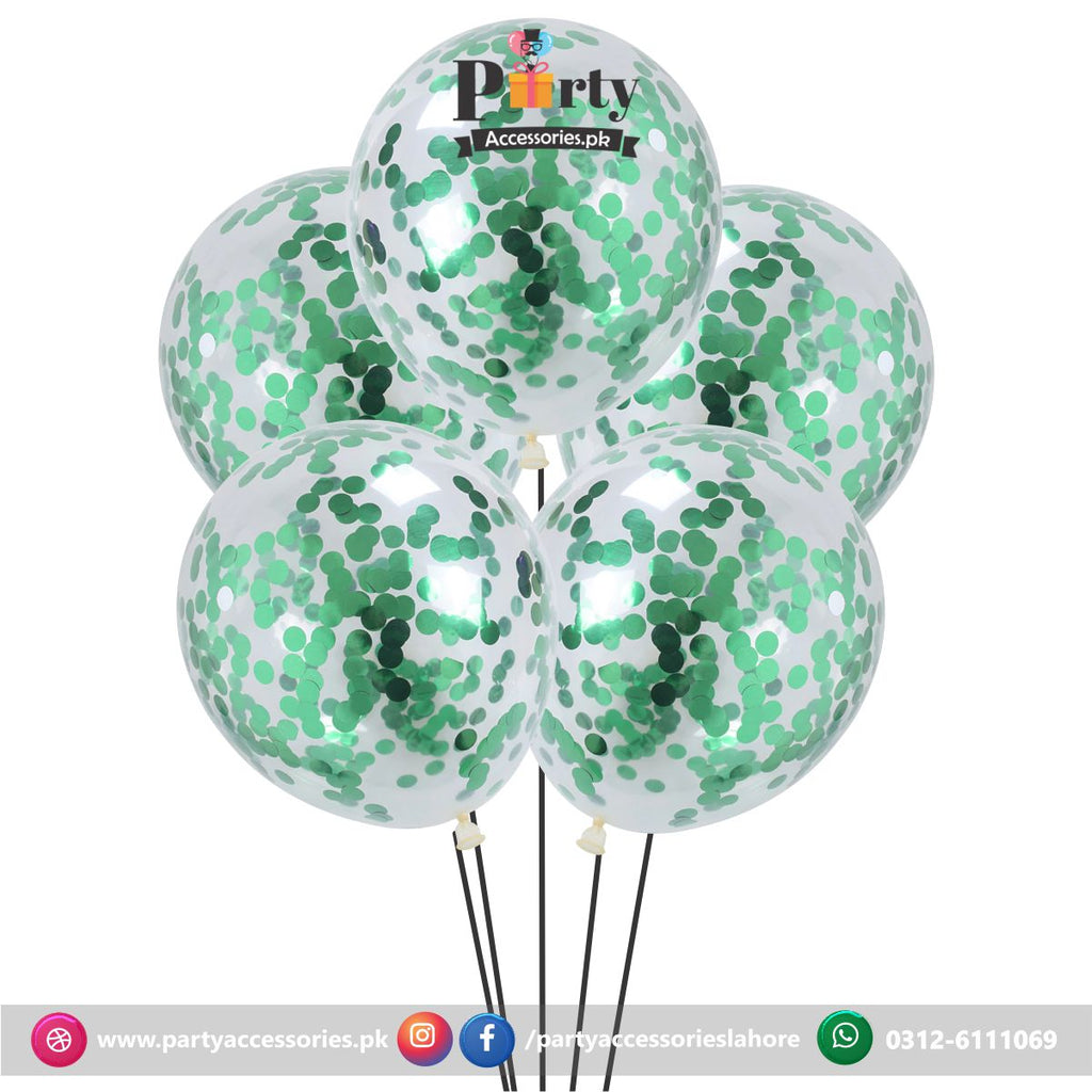 Green confetti balloons