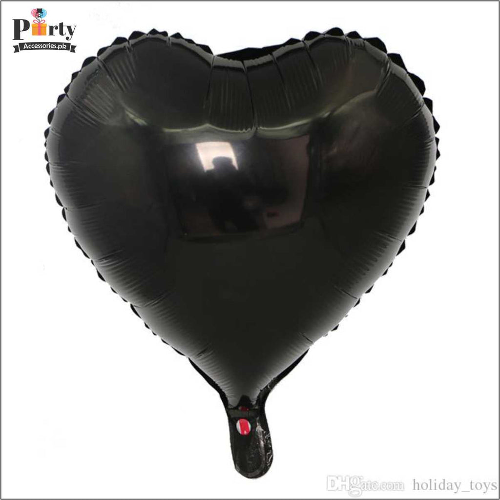 black heart foil balloon