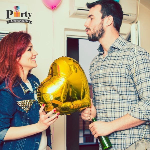 golden heart foil balloon