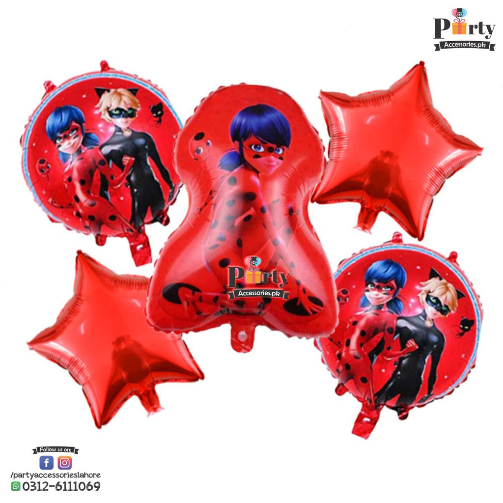 Miraculous Lady Bug themed birthday exclusive foil balloons set  AMAZON DEcoration ideas