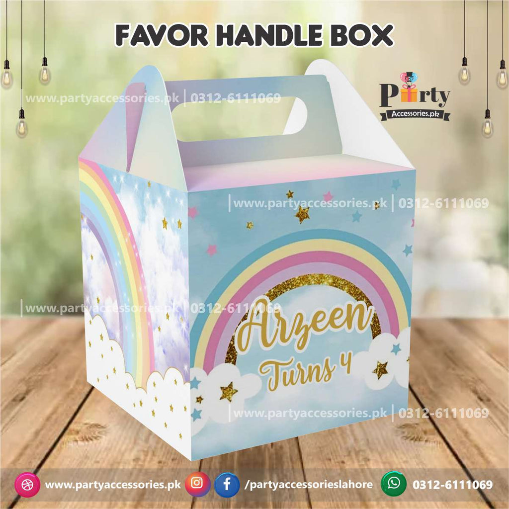 rainbow theme customized favor box