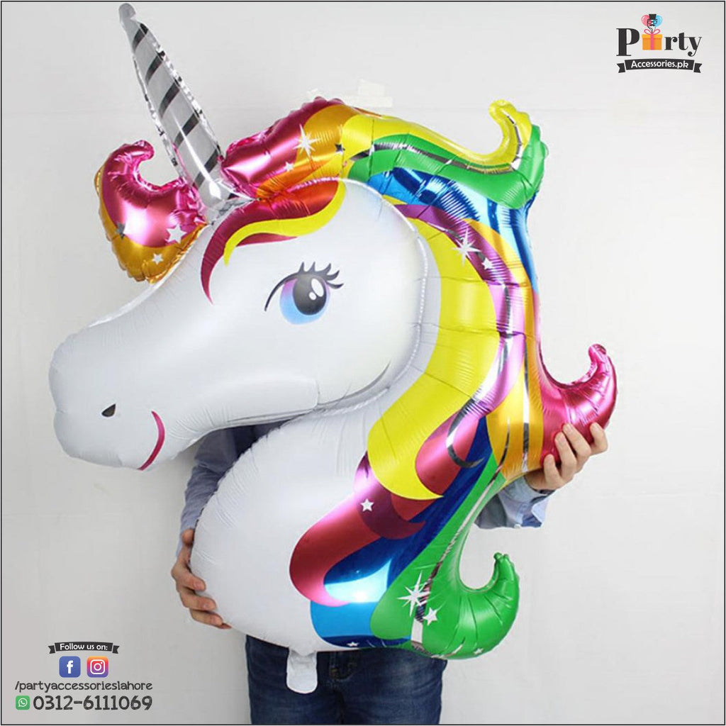 Unicorn horse face shape foil balloon large size