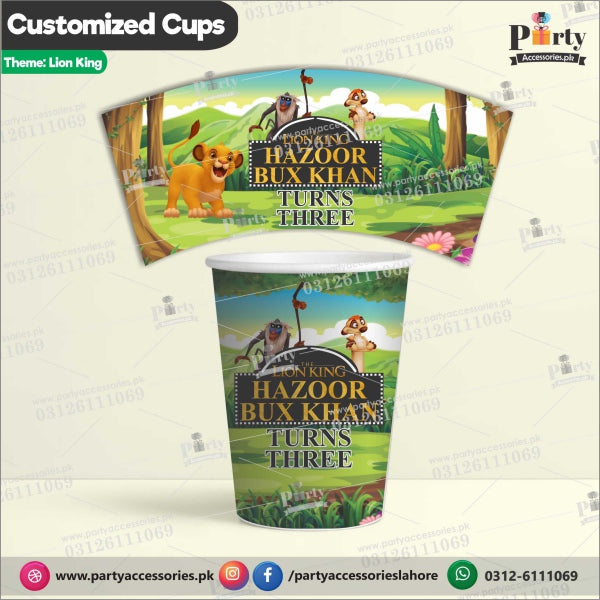 Customized disposable Paper CUPS for Lion King theme party