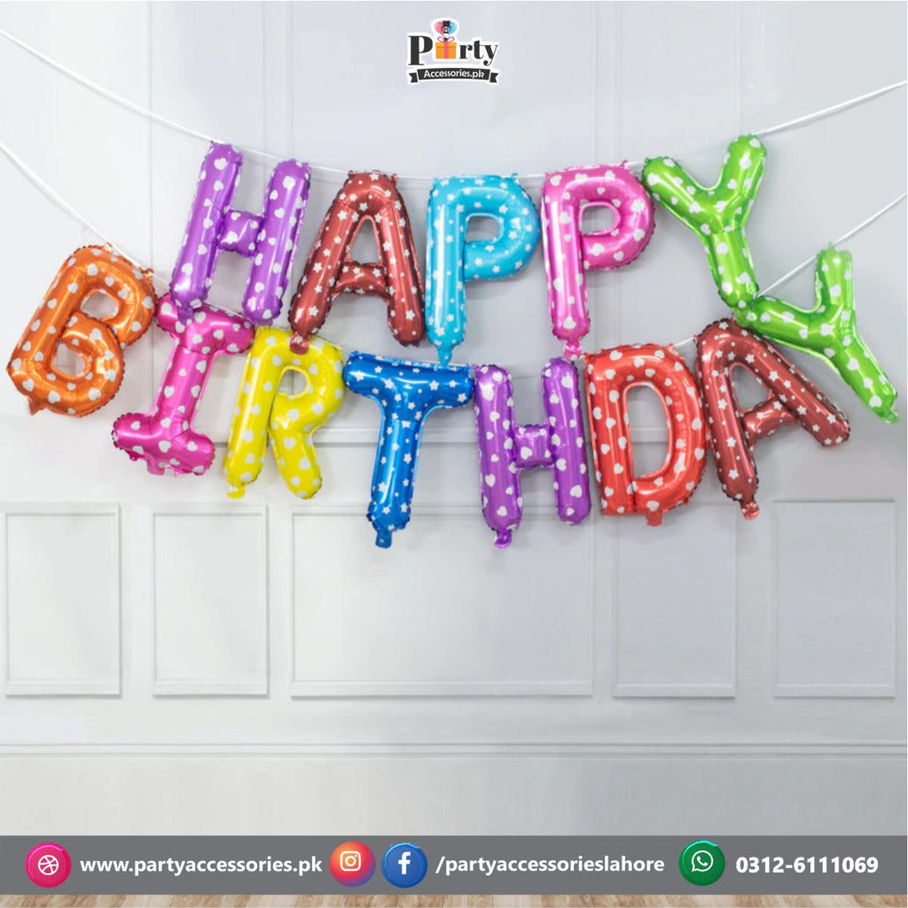 Happy birthday foil balloons Letters set | HBD Foil Balloons | Happy birthday Balloons foil