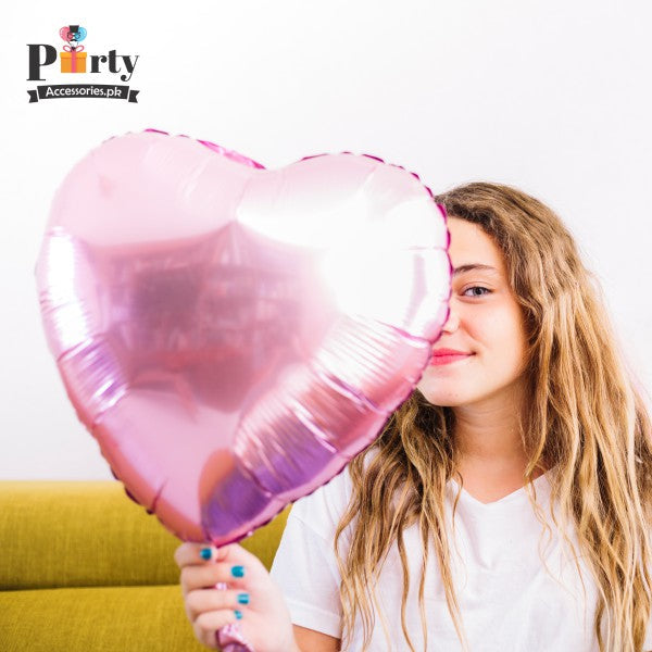 light pink heart foil balloon