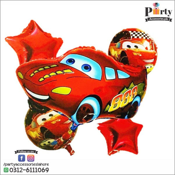 Mcqueen cars theme birthday foil balloons set