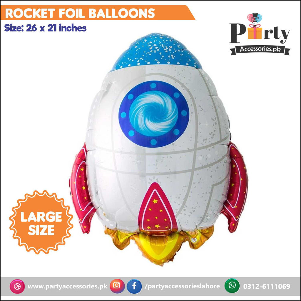 Outer space theme exclusive birthday foil balloon Rocket shape