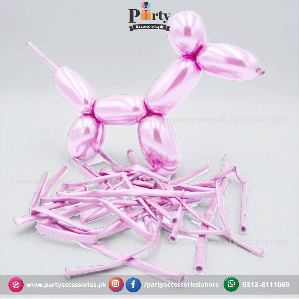 macron purple long tube shape chrome balloons