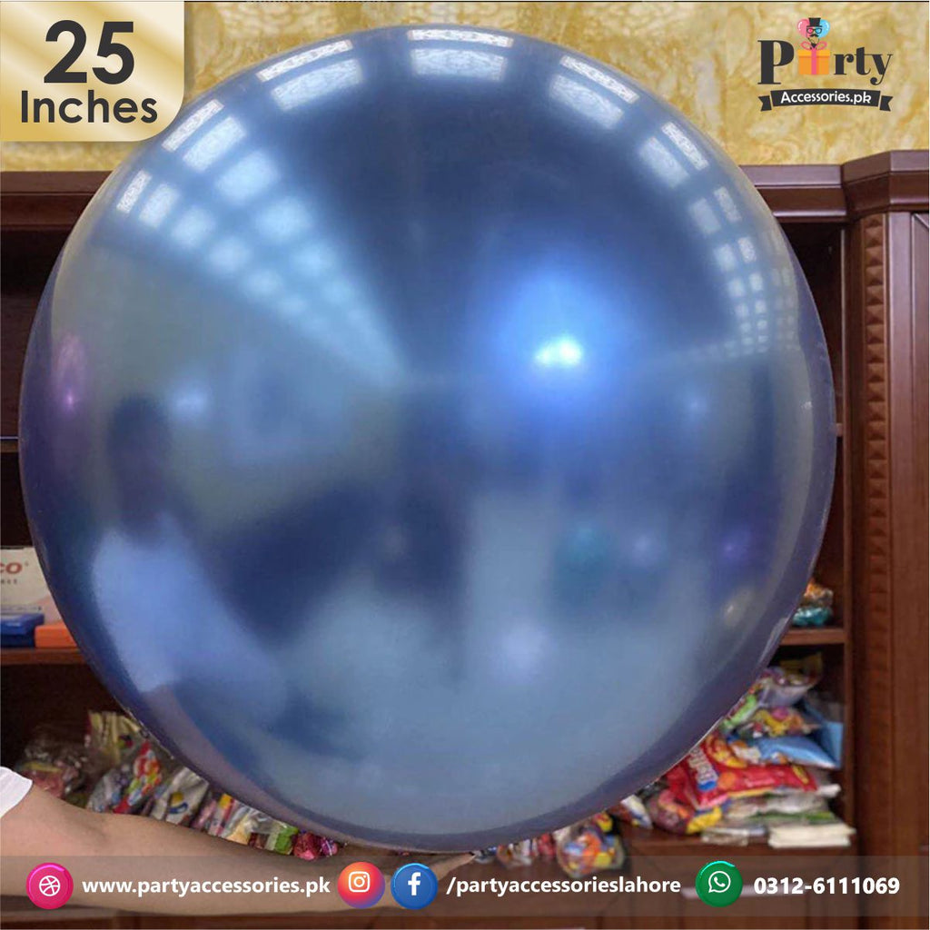 large chrome balloons blue