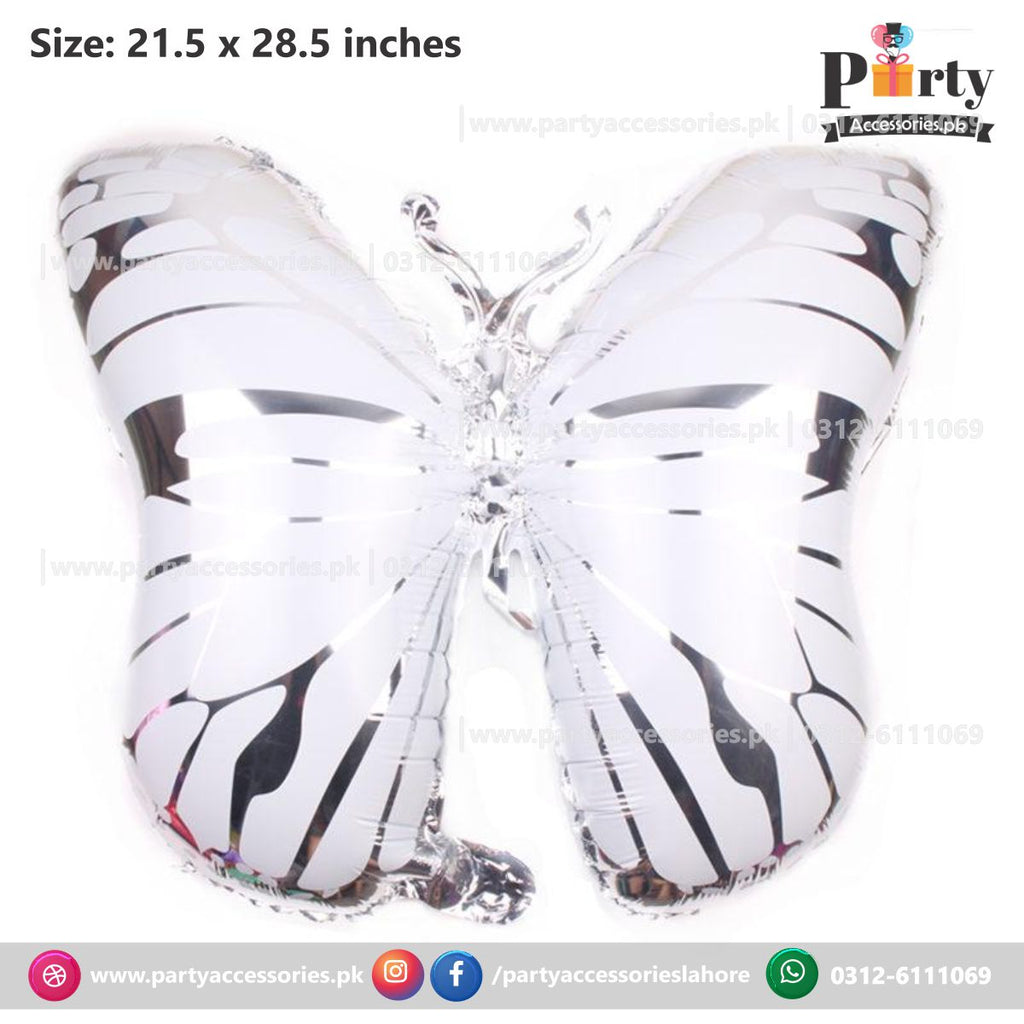 Butterfly theme Printed Silver foil balloon large size