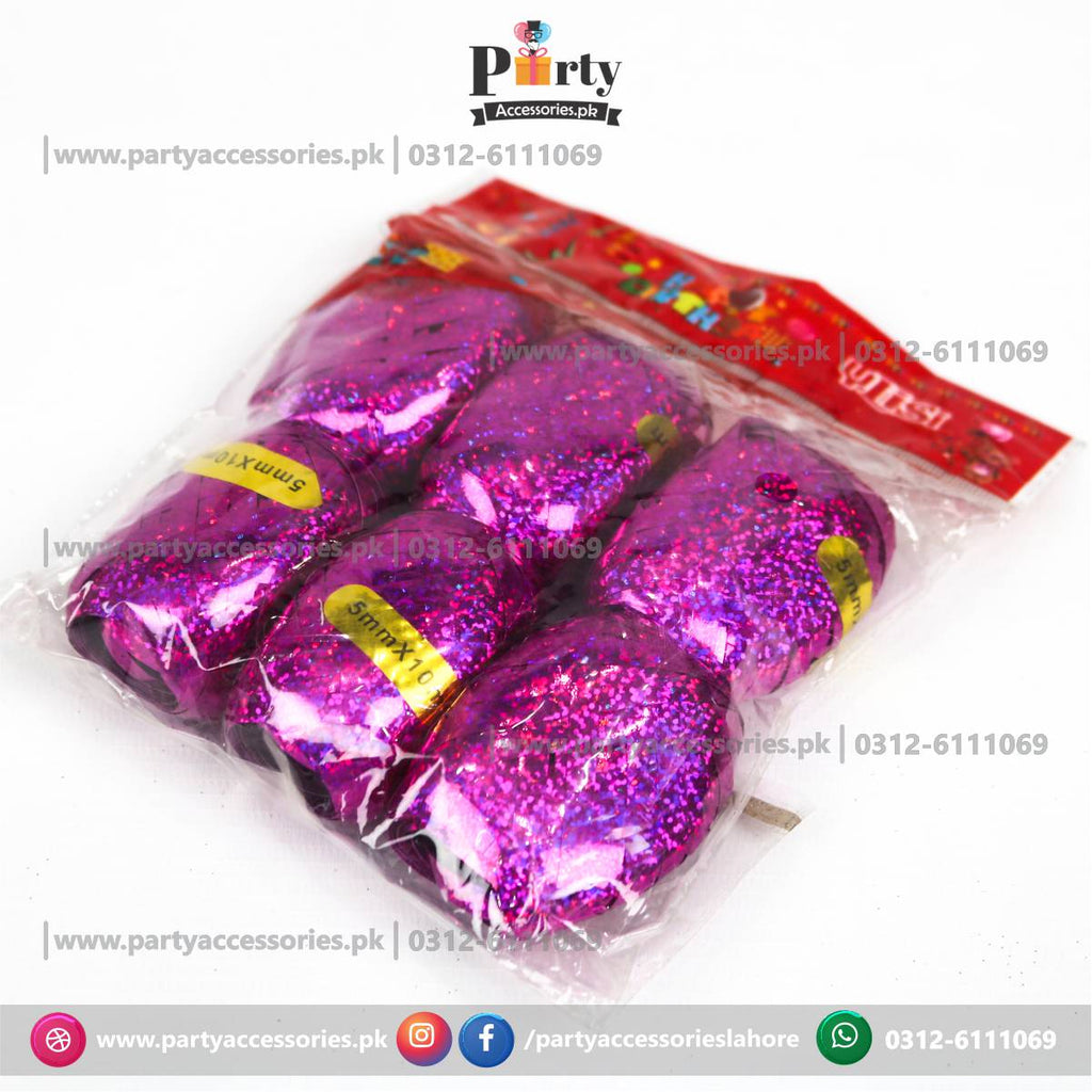 Balloon ribbon curl Pack of 6 pcs | Balloon shimmering glittery ribbon for crafts, gifts wrapping, balloon strings for flower decorations